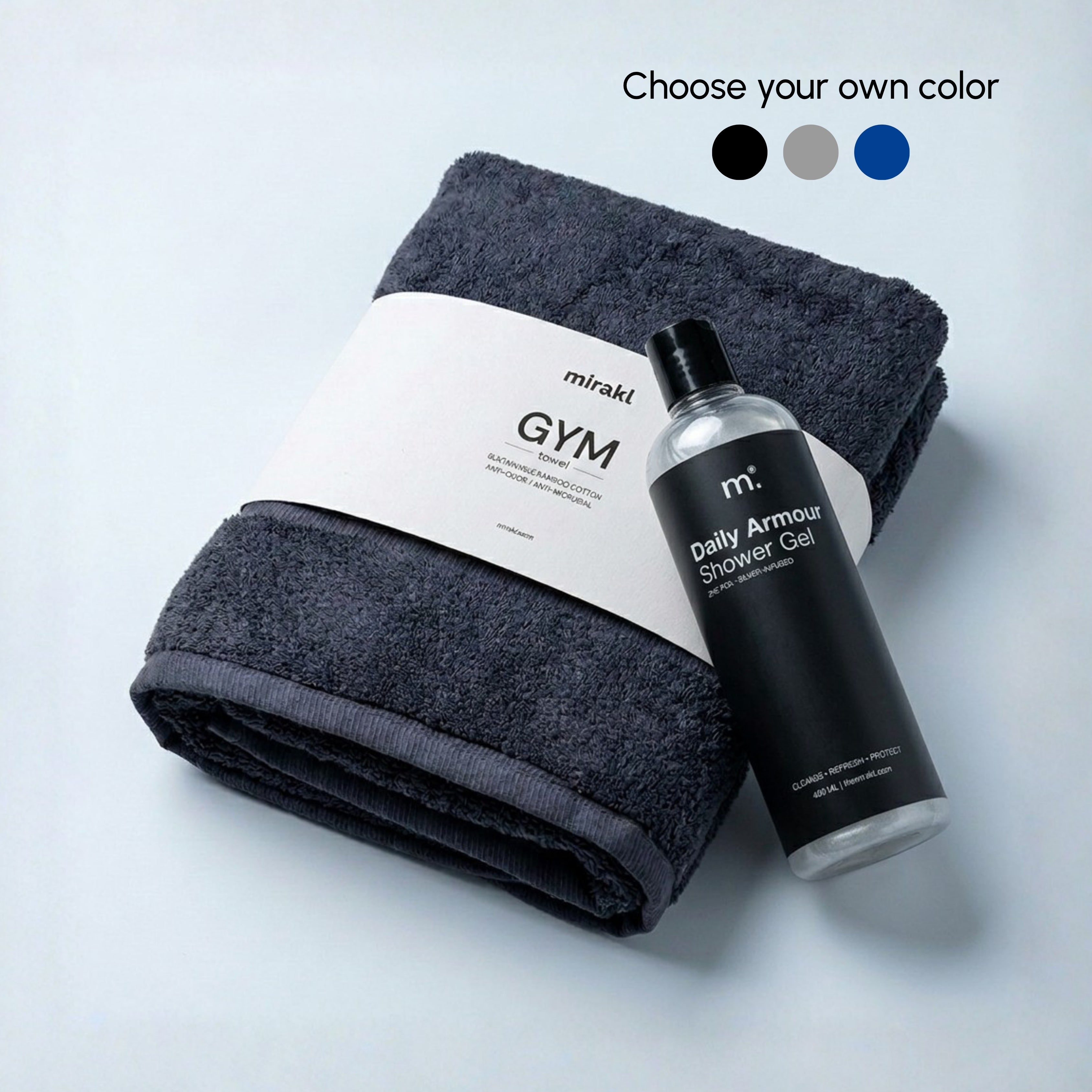 Silver Infused Gym towel + Shower Gel