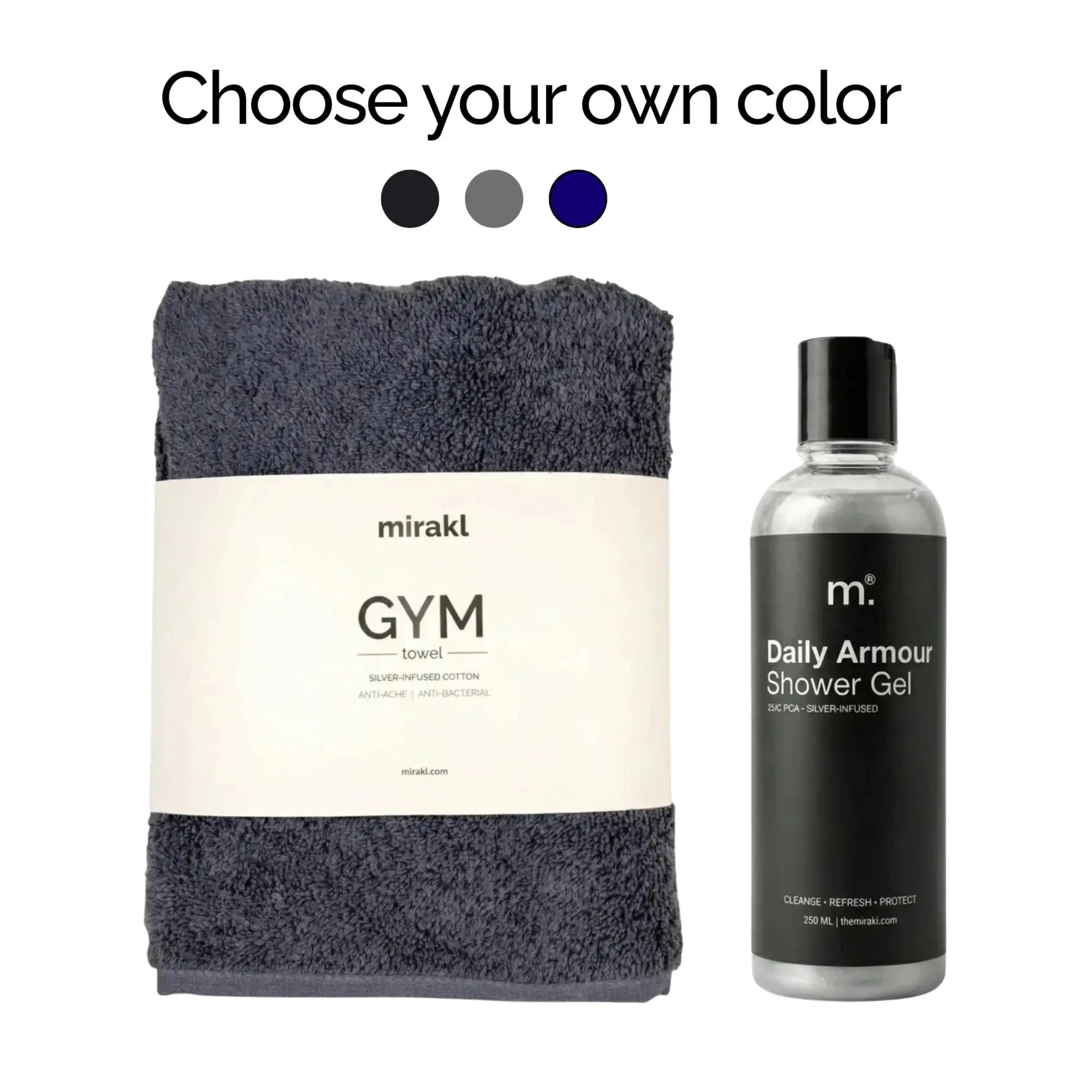 Silver Infused Gym towel + Shower Gel - Mirakl