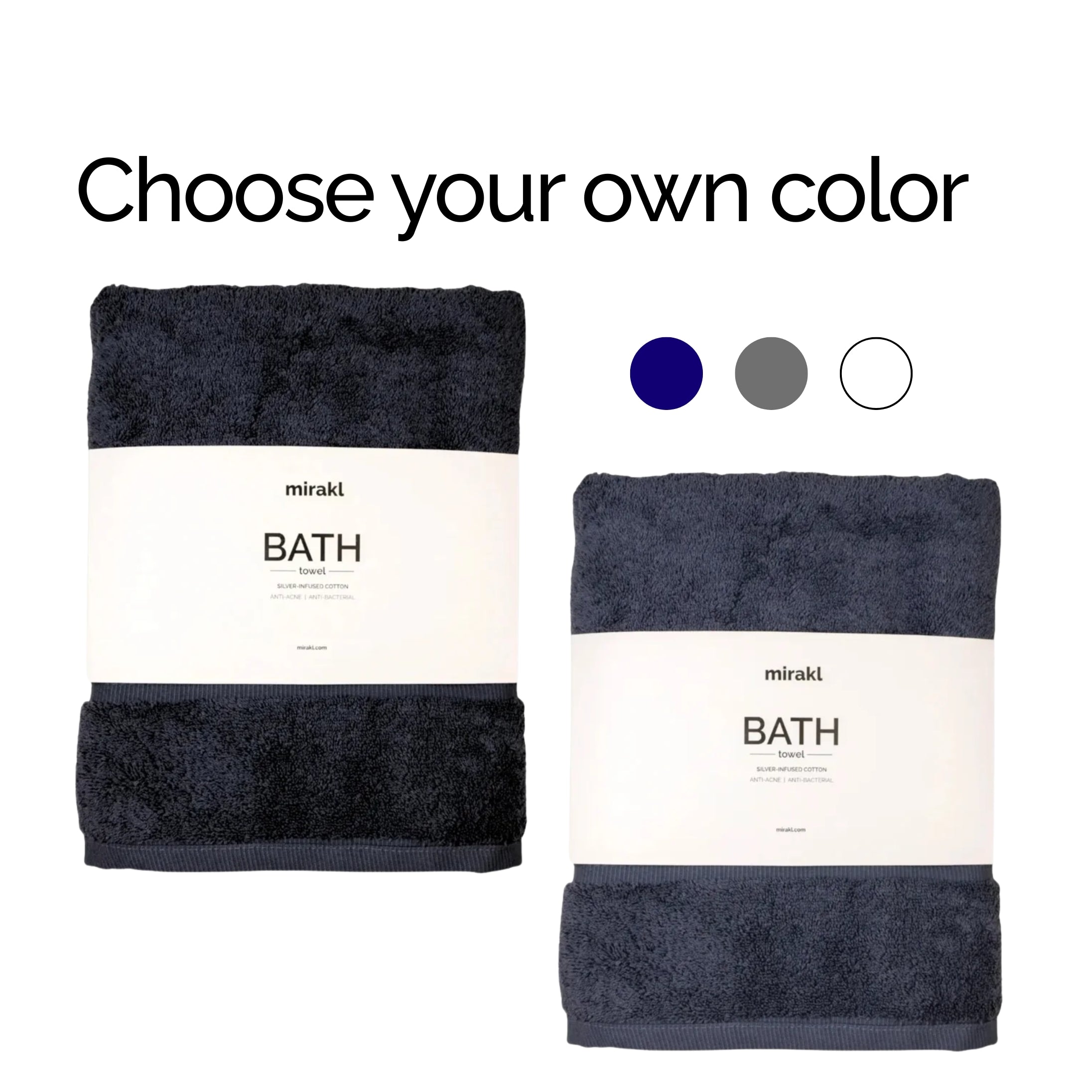 2 Silver-Infused Bath Towels Bundle - Mirakl