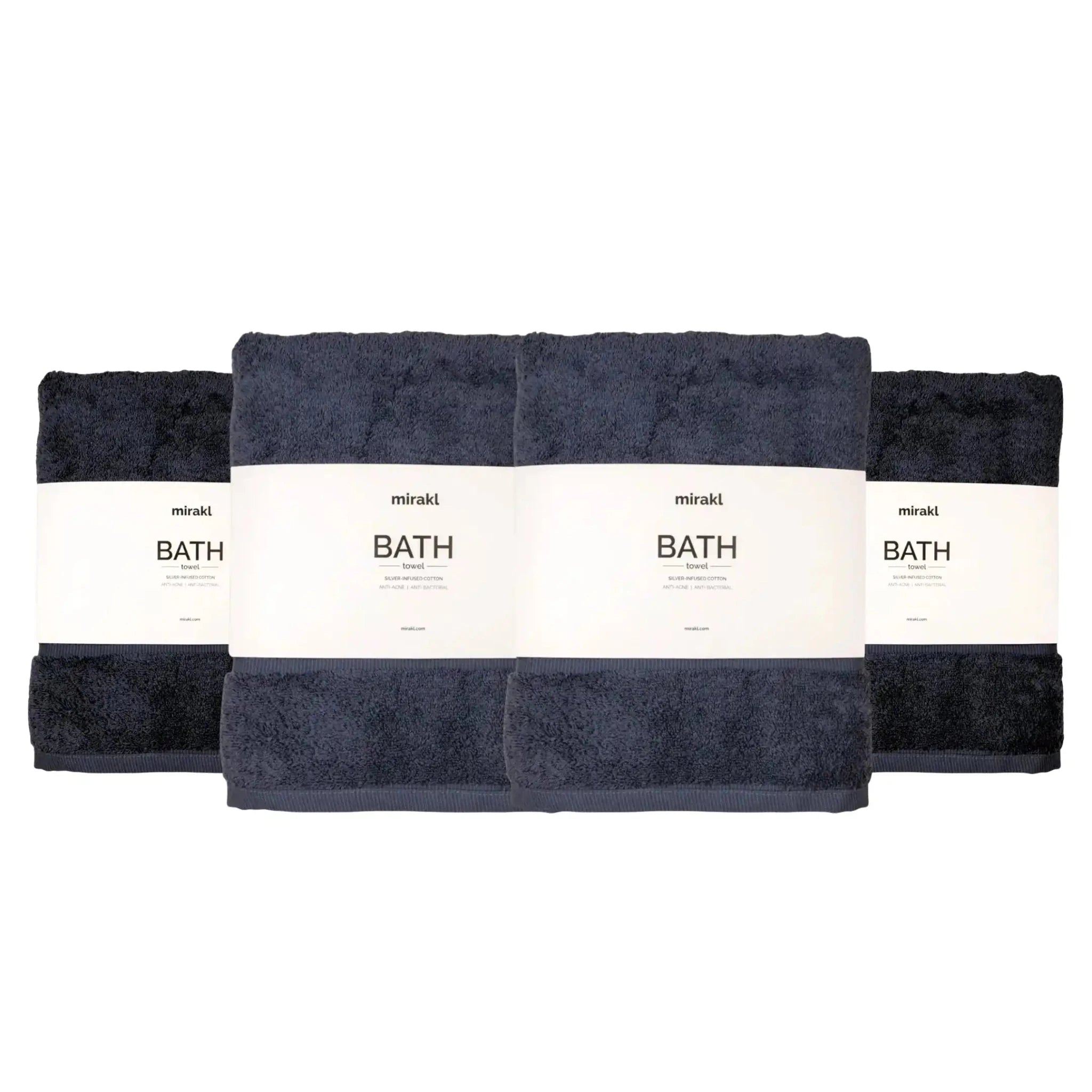 Pack of 4 Silver Infused Bath Towel - Mirakl