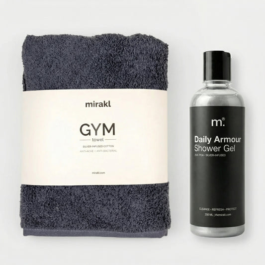 Silver Infused Gym towel + Shower Gel