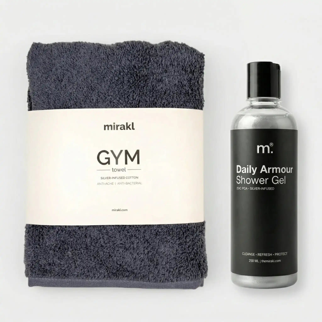 Silver Infused Gym towel + Shower Gel - Mirakl