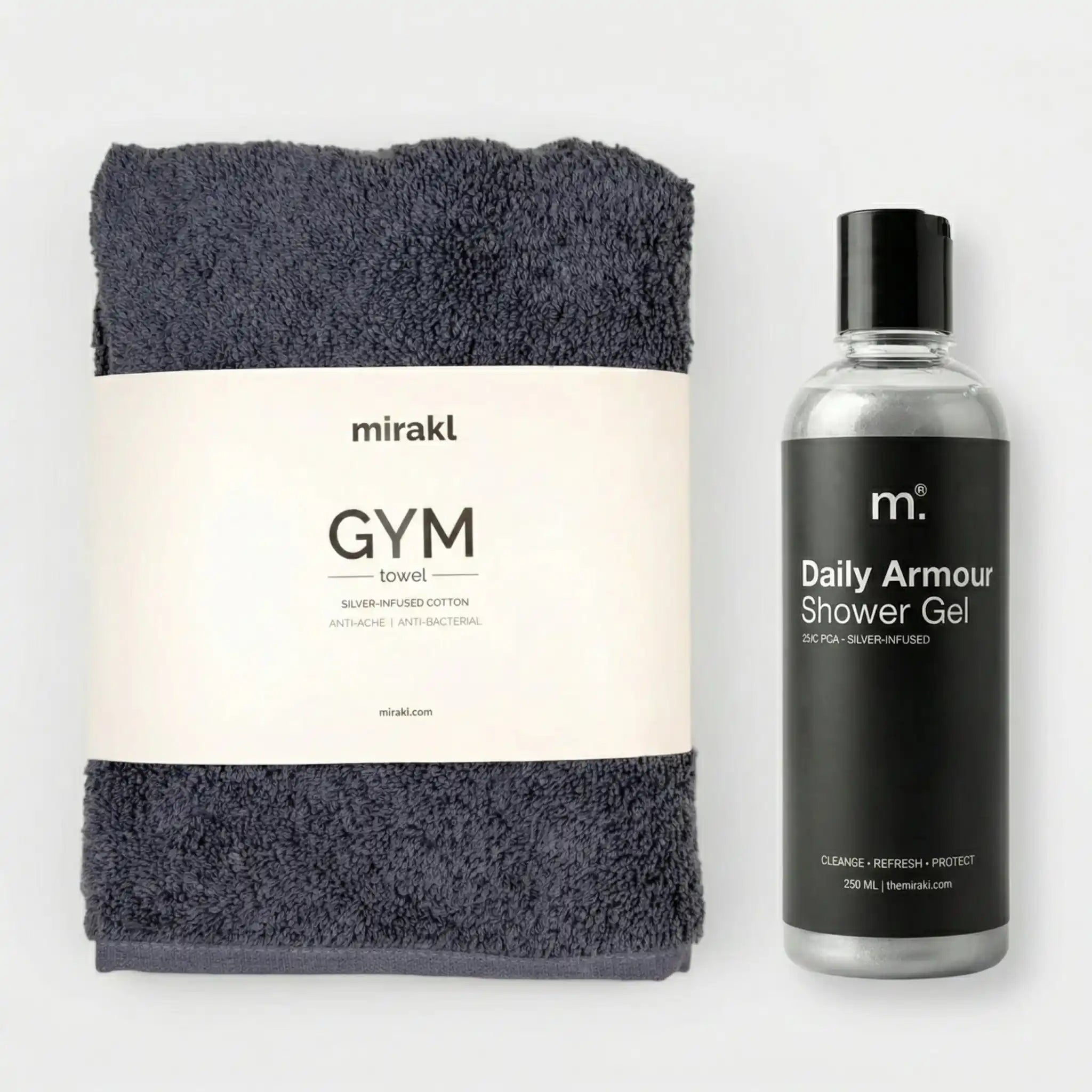 Silver Infused Gym towel + Shower Gel - Mirakl