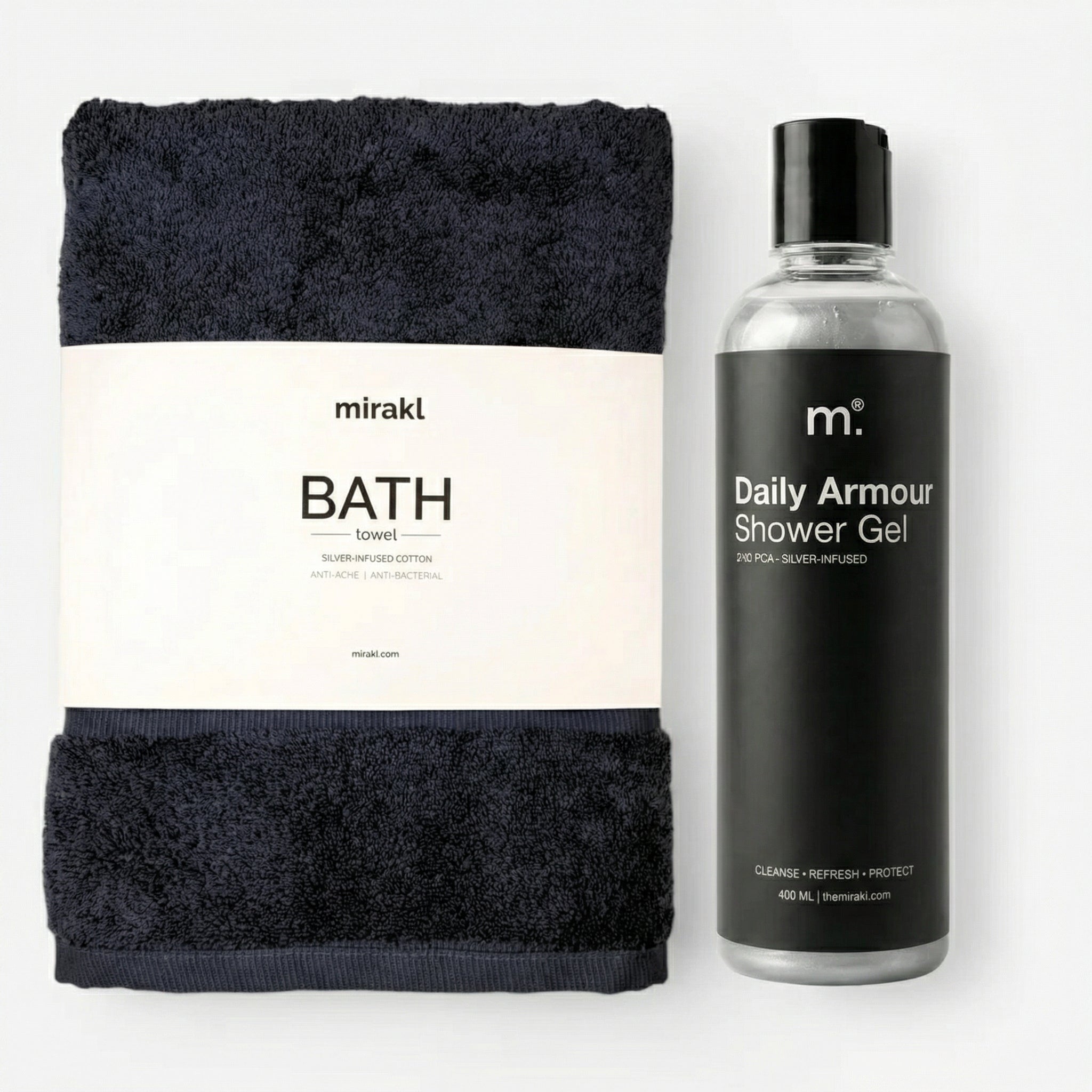 Silver Infused Bath towel + Shower Gel