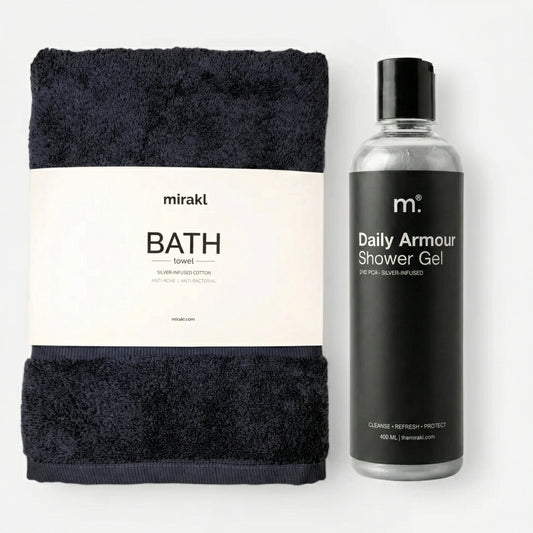 Silver Infused Bath towel + Shower Gel