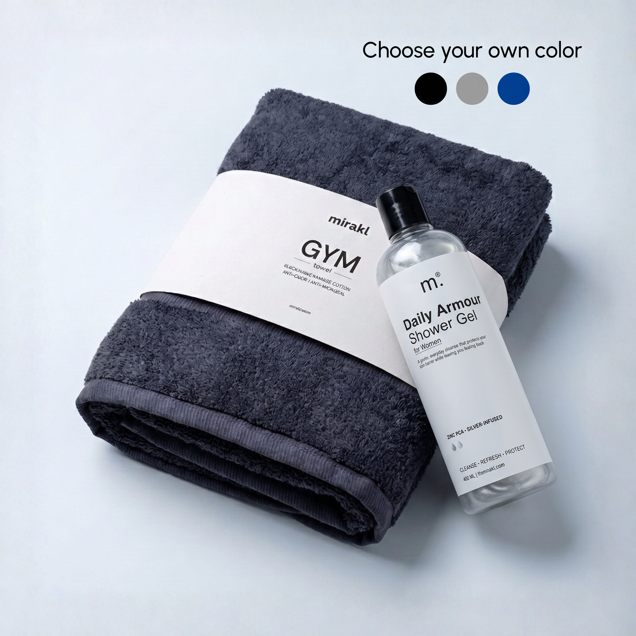 Silver Infused Gym towel + Women's Shower Gel